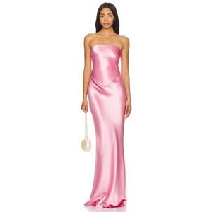 retrofete Skye Dress in Fondant Pink maxi strapless